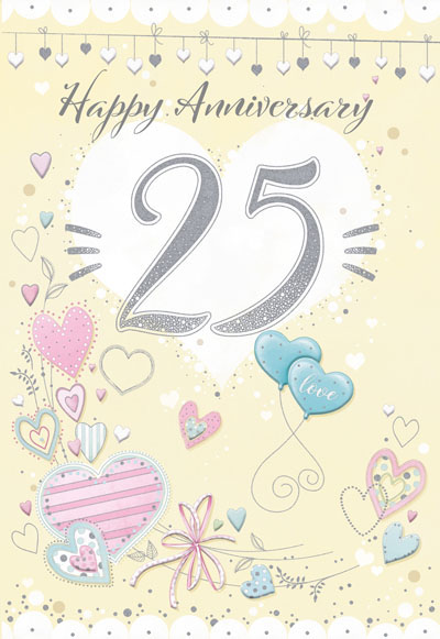 SILVER (25TH) WEDDING ANNIVERSARY GREETING CARD | Greetings